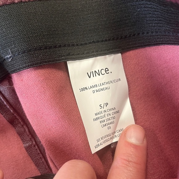 Theory - NWT Wine Colored Lamb Leather Pants Sz S - Picture 5 of 9